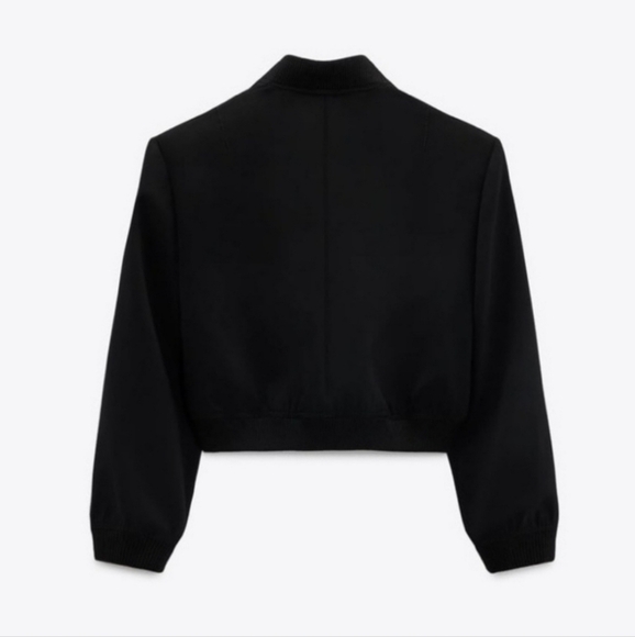 ZARA MAXI POCKET BOMBER JACKET BLACK NWT - Picture 13 of 13